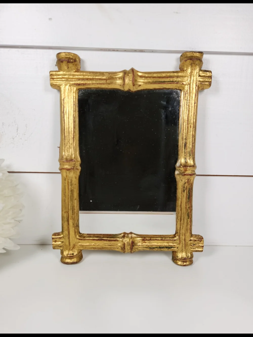 Vintage Florentia Italy Gold Faux Bamboo Wall Mirror 11